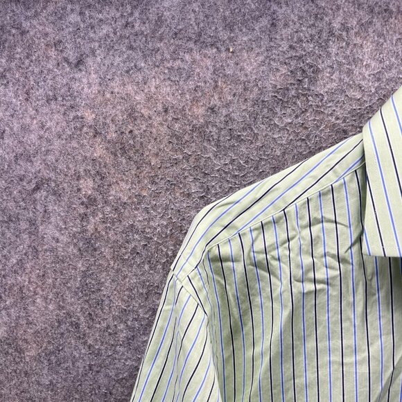 Polo Ralph Lauren Shirt Mens 16.5 32/33 Green Stripe Regent Classic Fit Dress - Picture 8 of 10